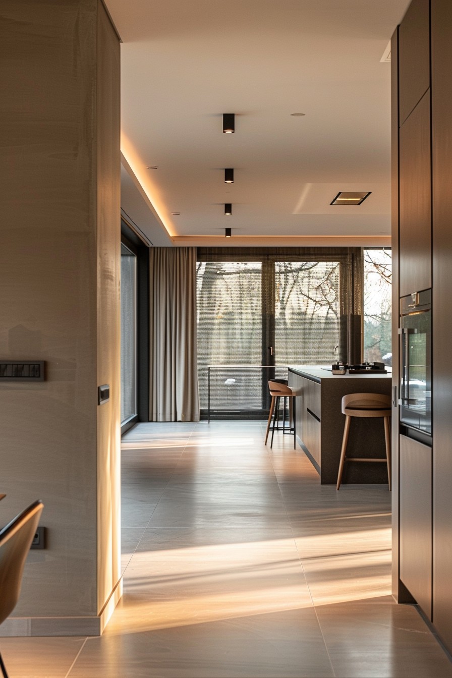 Modernes Haus - Blick vom Flur in die Küche