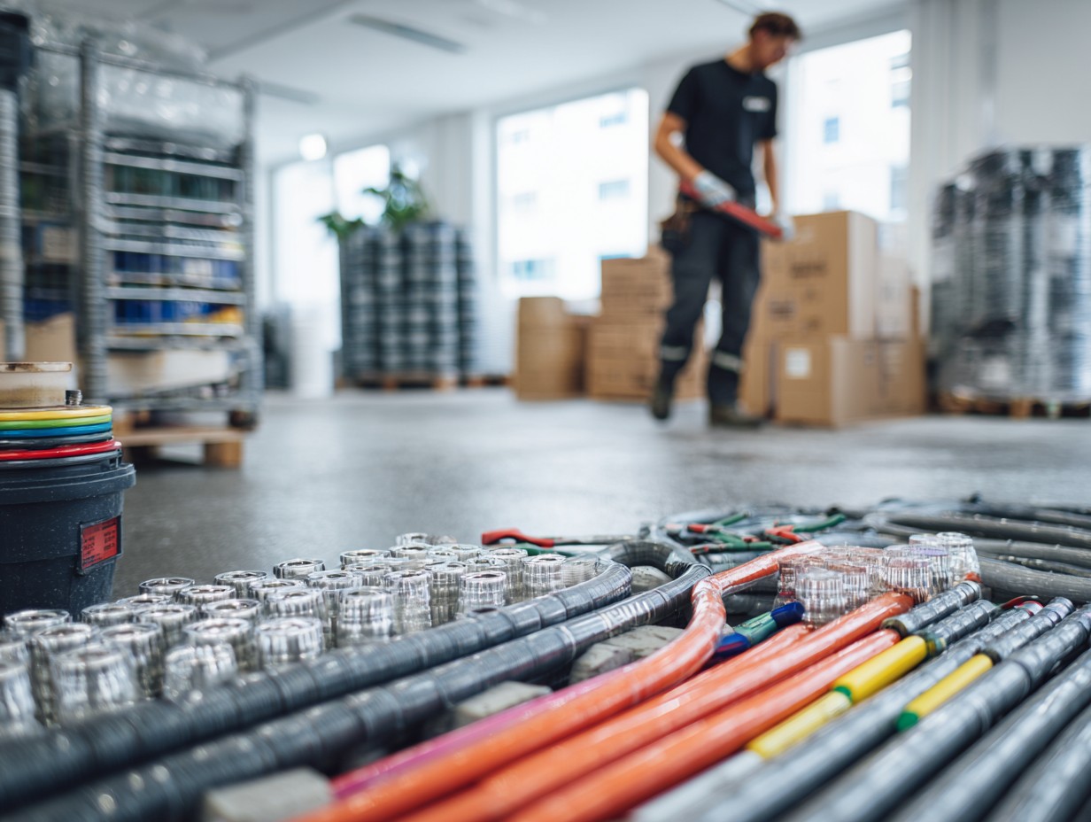 Sauberer Arbeitsbereich mit Installateur